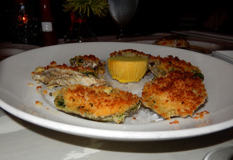 Oysters Rockefeller at Hall's Chophouse in Charleston, SC